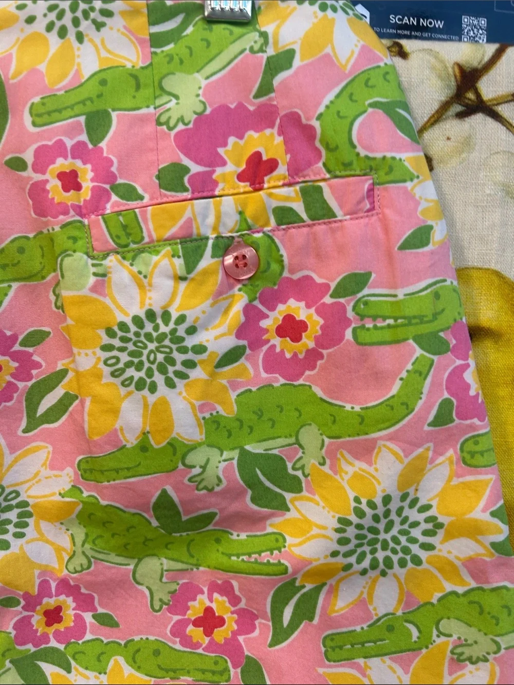 Lilly Pulitzer Pink Floral Mini Skirt in Croque Monsieur Print